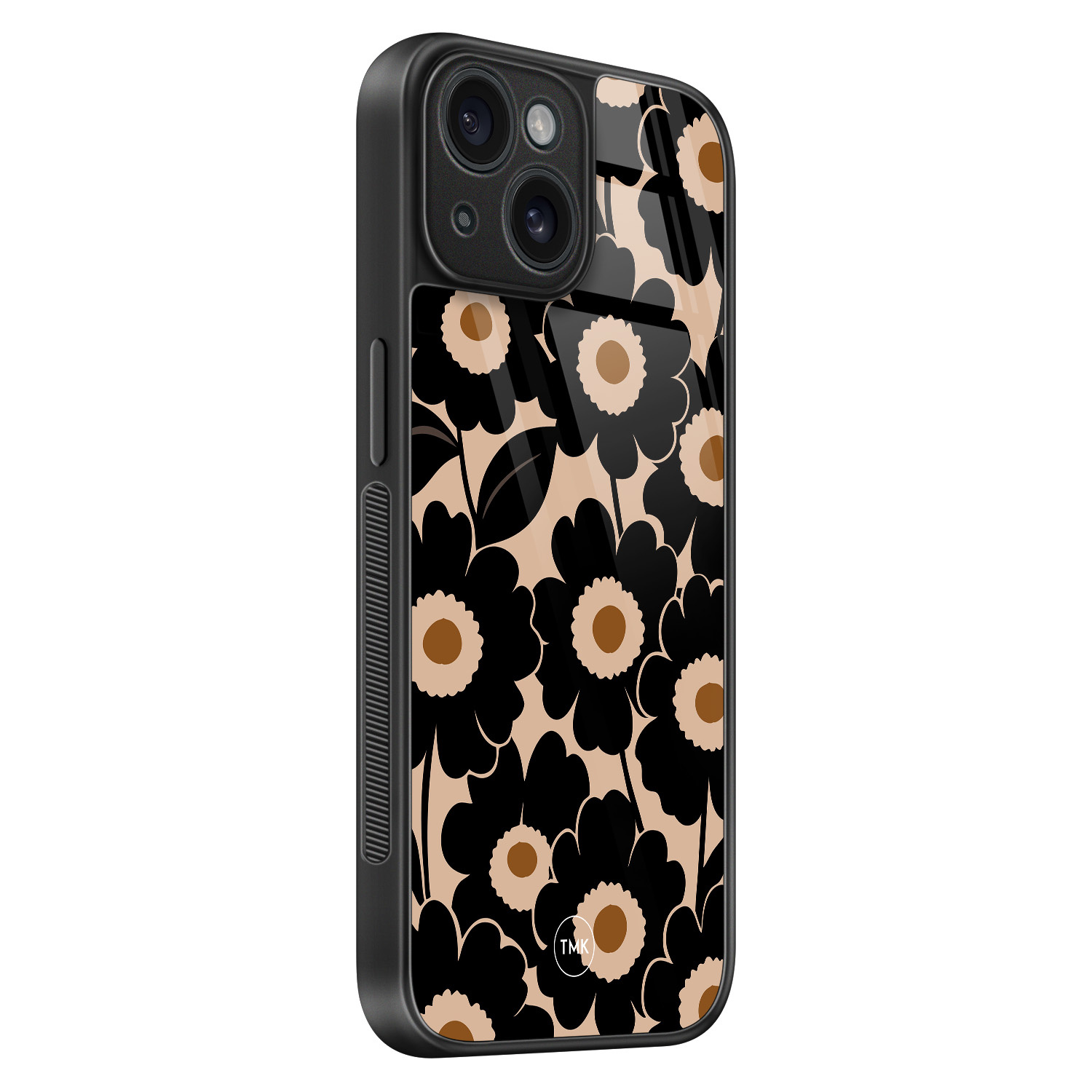 TMK iPhone 15 glazen hardcase - Bloom luxe