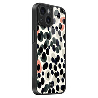 TMK iPhone 15 glazen hardcase - Modern dots