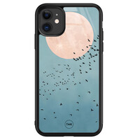 TMK iPhone 11 glazen hardcase - Moon birds