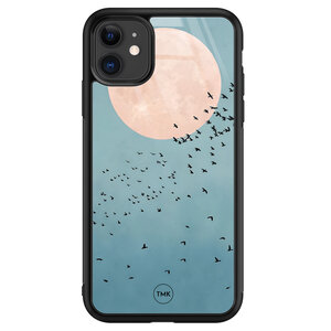 Casevibes iPhone 11 glazen hardcase - Moon birds