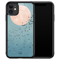 TMK iPhone 11 glazen hardcase - Moon birds