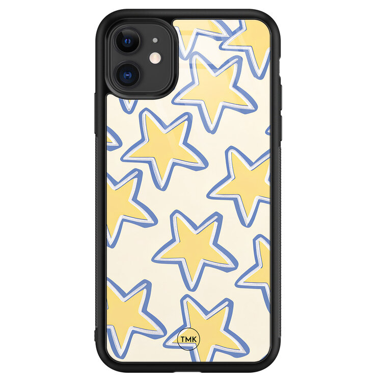 Casevibes iPhone 11 glazen hardcase - Retro stars