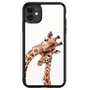 Casevibes iPhone 11 glazen hardcase - Giraffen