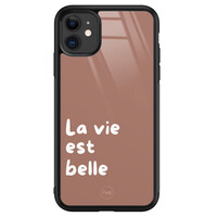 TMK iPhone 11 glazen hardcase - La vie est belle