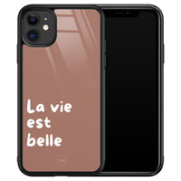 TMK iPhone 11 glazen hardcase - La vie est belle