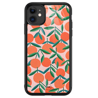 TMK iPhone 11 glazen hardcase - Sweet oranges