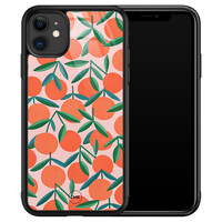 TMK iPhone 11 glazen hardcase - Sweet oranges