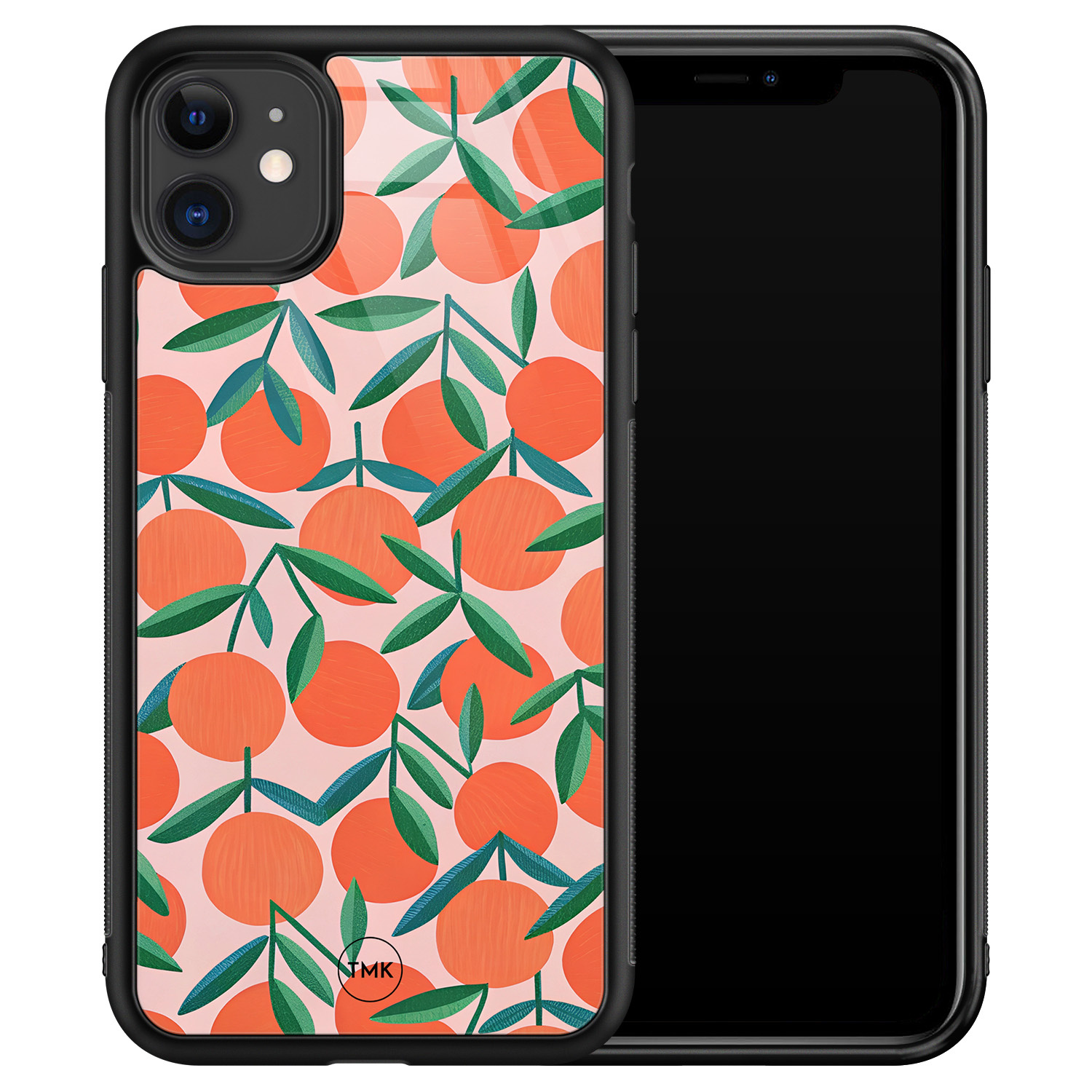 TMK iPhone 11 glazen hardcase - Sweet oranges