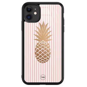 Casevibes iPhone 11 glazen hardcase - Ananas roze