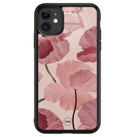 TMK iPhone 11 glazen hardcase - Vintage blossom