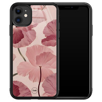 TMK iPhone 11 glazen hardcase - Vintage blossom