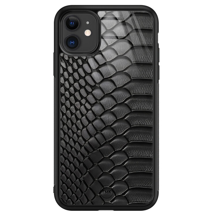 Casevibes iPhone 11 glazen hardcase - Black snake