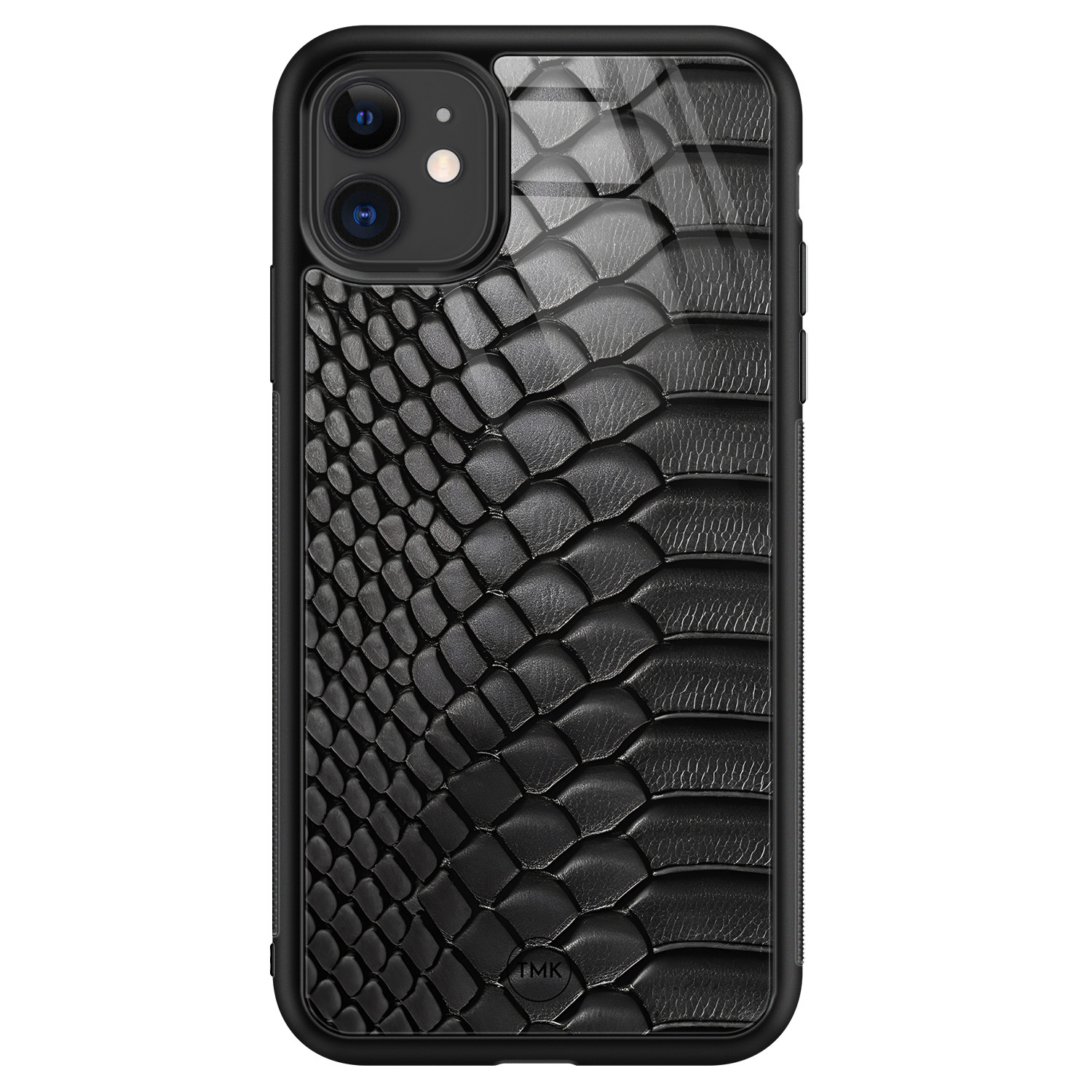 TMK iPhone 11 glazen hardcase - Black snake