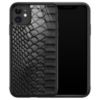 TMK iPhone 11 glazen hardcase - Black snake