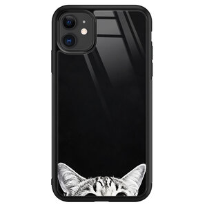 TMK iPhone 11 glazen hardcase - Kat kiekeboe