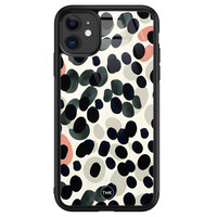 TMK iPhone 11 glazen hardcase - Modern dots