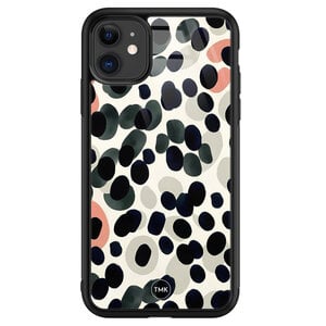 Casevibes iPhone 11 glazen hardcase - Modern dots