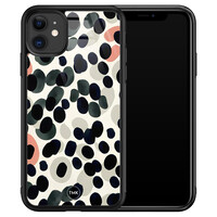 TMK iPhone 11 glazen hardcase - Modern dots