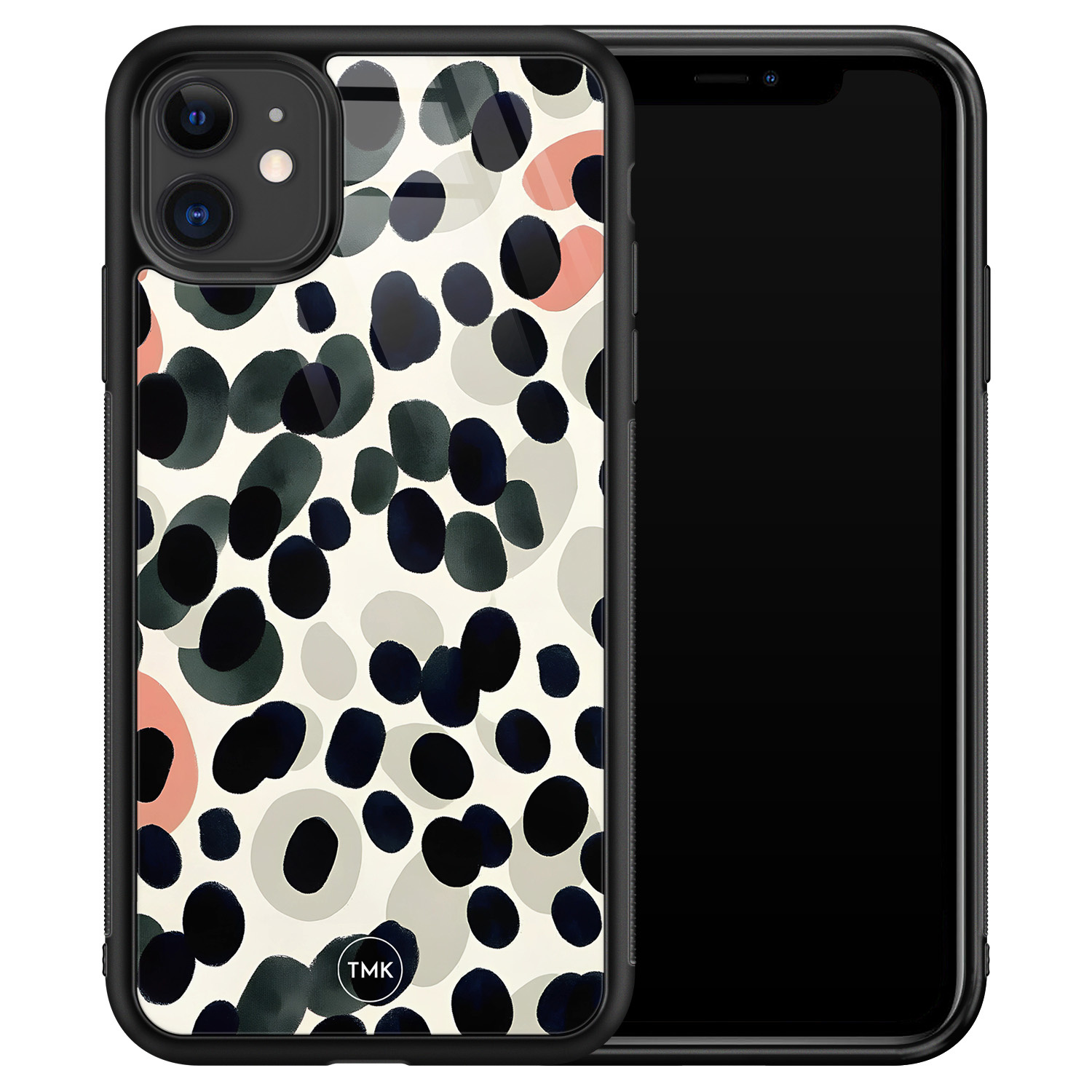 TMK iPhone 11 glazen hardcase - Modern dots