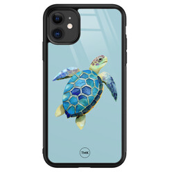 TMK iPhone 11 glazen hardcase - Schildpad