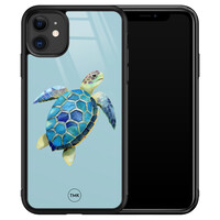 TMK iPhone 11 glazen hardcase - Schildpad