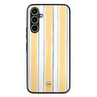 TMK Samsung Galaxy A54 backcover hoesje - Gestreept geel