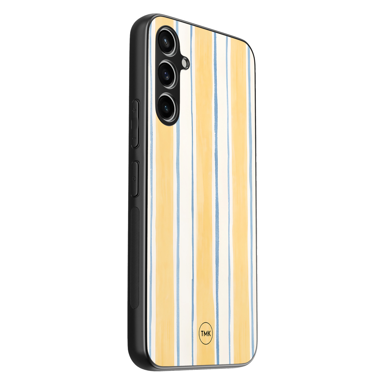 TMK Samsung Galaxy A54 backcover hoesje - Gestreept geel