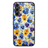 TMK Samsung Galaxy A54 backcover hoesje - Viooltjesmix bloemen