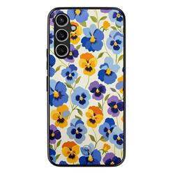 TMK Samsung Galaxy A54 backcover hoesje - Viooltjesmix bloemen