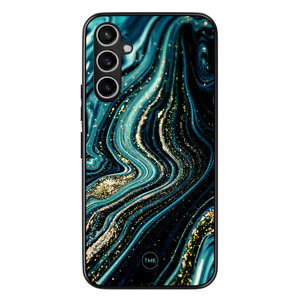 TMK Samsung Galaxy A54 backcover hoesje - Blue marble waves