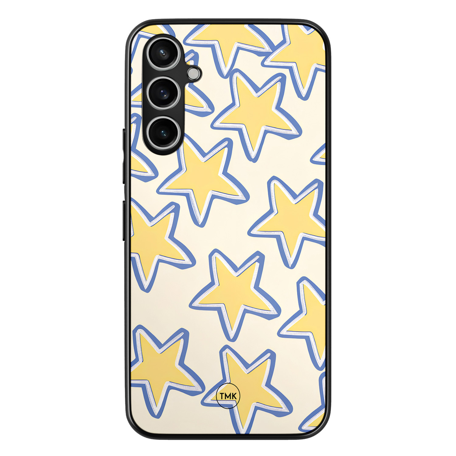 TMK Samsung Galaxy A54 backcover hoesje - Retro stars geel