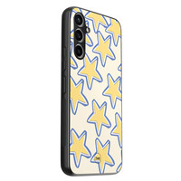 TMK Samsung Galaxy A54 backcover hoesje - Retro stars geel
