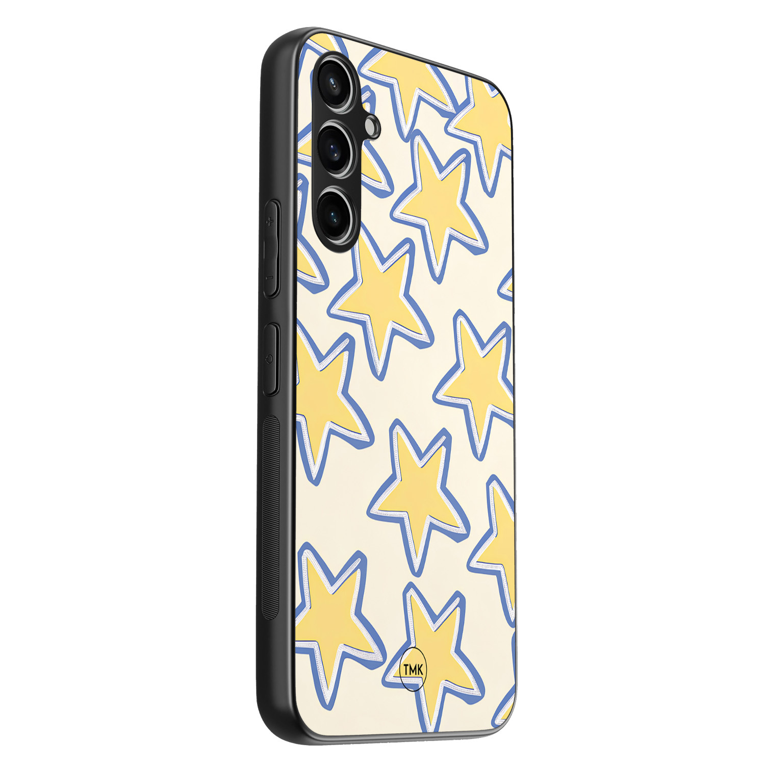 TMK Samsung Galaxy A54 backcover hoesje - Retro stars geel