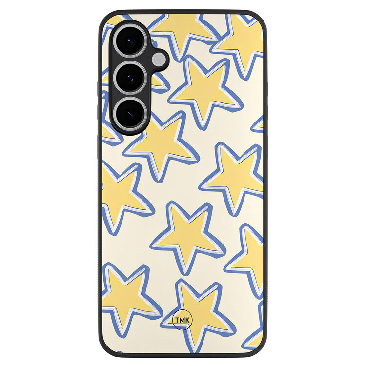 TMK Samsung Galaxy S24 FE backcover hoesje - Retro stars geel