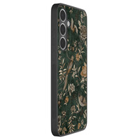 TMK Samsung Galaxy S24 FE backcover hoesje - Khaki golden flowers
