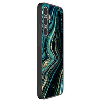 TMK Samsung Galaxy S24 FE backcover hoesje - Blue marble waves