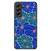 TMK Samsung Galaxy S21 FE backcover hoesje - Indigo bloemen