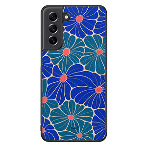 Casevibes Samsung Galaxy S21 FE backcover hoesje - Indigo bloemen