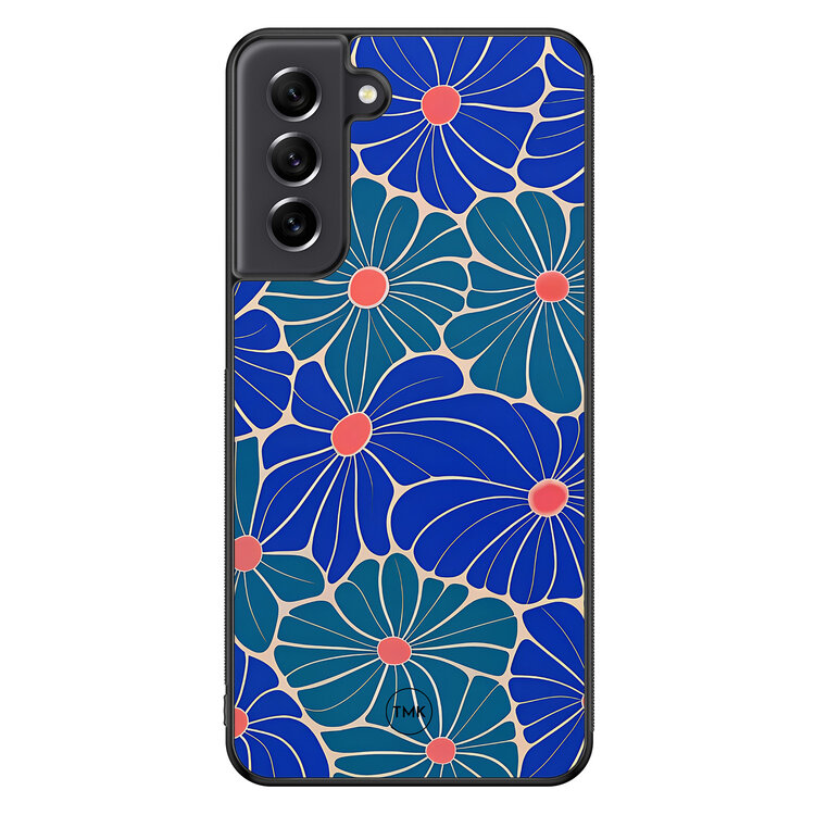 Casevibes Samsung Galaxy S21 FE backcover hoesje - Indigo bloemen