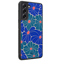 TMK Samsung Galaxy S21 FE backcover hoesje - Indigo bloemen