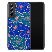 TMK Samsung Galaxy S21 FE backcover hoesje - Indigo bloemen
