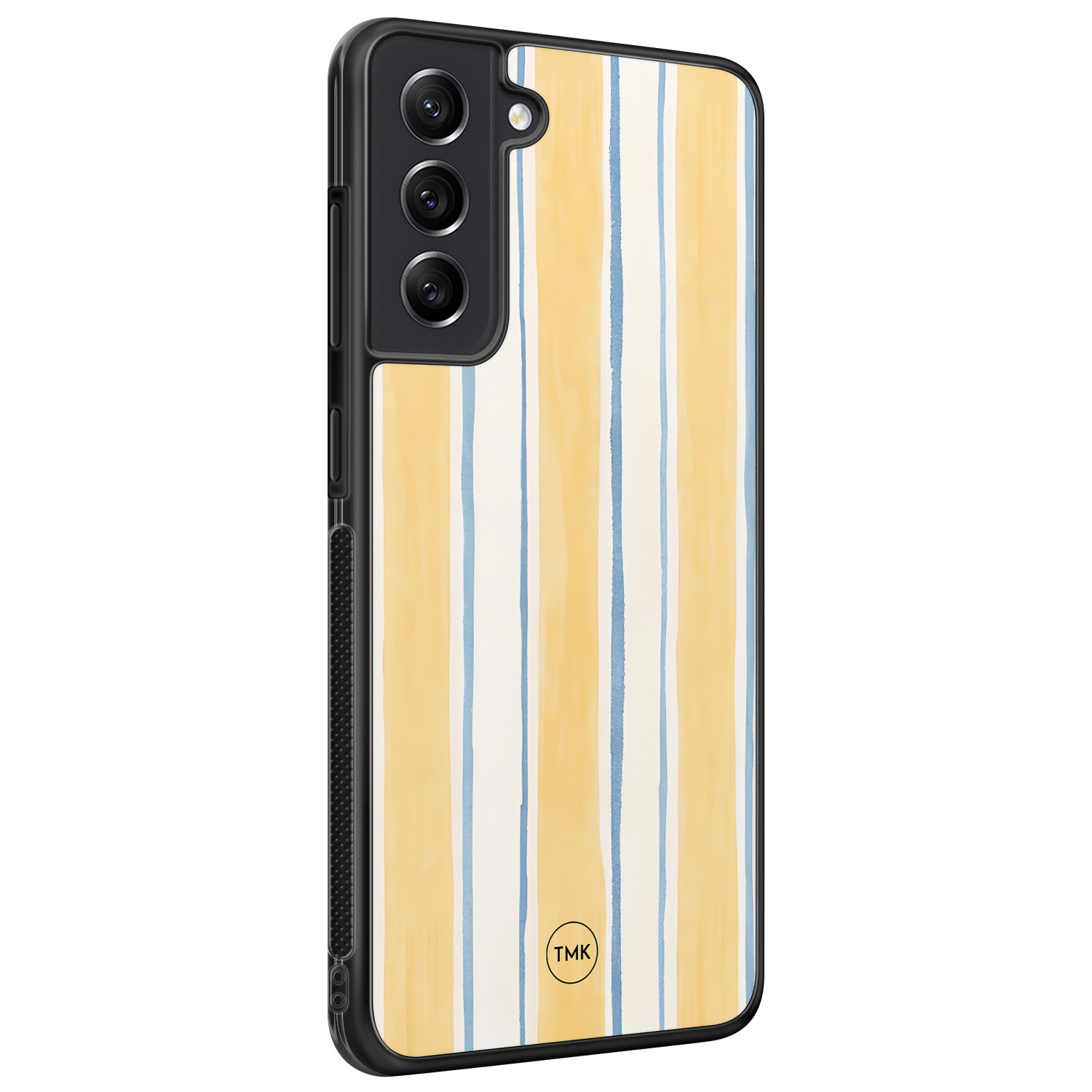 TMK Samsung Galaxy S21 FE backcover hoesje - Gestreept geel