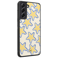 TMK Samsung Galaxy S21 FE backcover hoesje - Retro stars geel