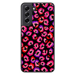 TMK Samsung Galaxy S21 FE backcover hoesje - Luipaard neon