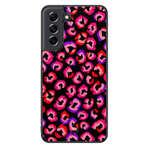 Casevibes Samsung Galaxy S21 FE backcover hoesje - Luipaard neon
