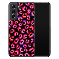 TMK Samsung Galaxy S21 FE backcover hoesje - Luipaard neon