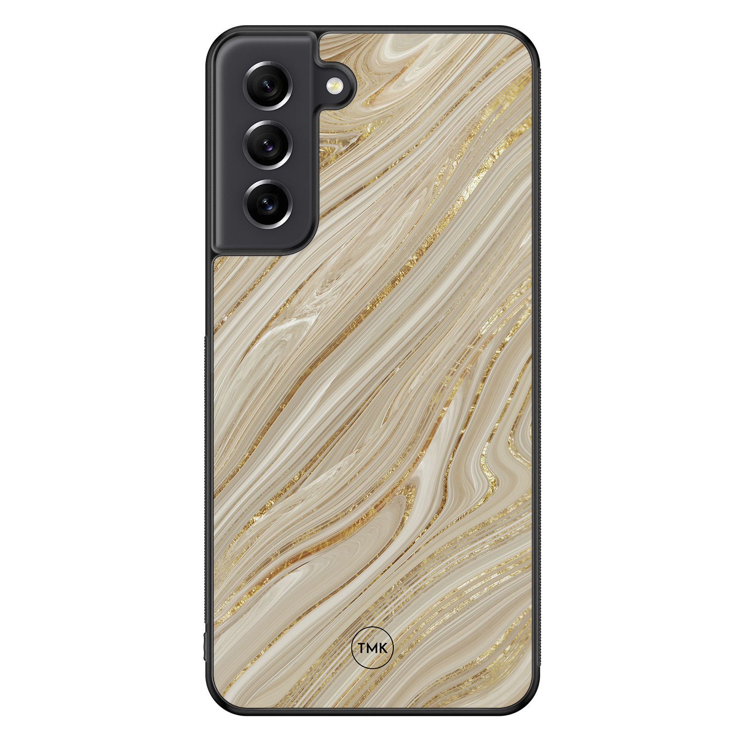TMK Samsung Galaxy S21 FE backcover hoesje - Golden marble