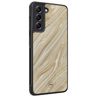 TMK Samsung Galaxy S21 FE backcover hoesje - Golden marble