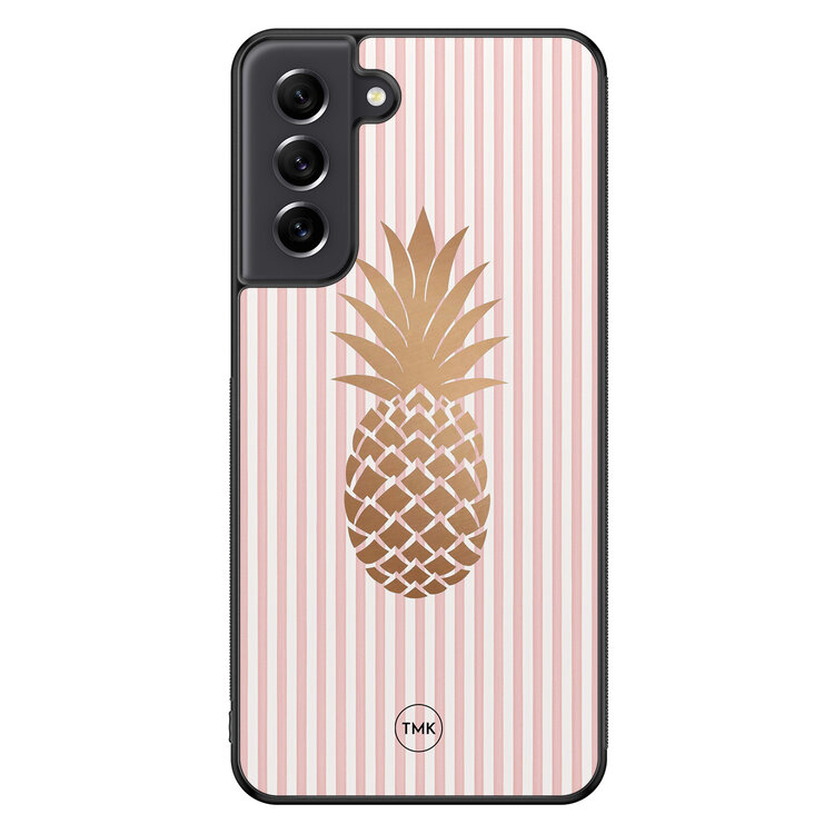 TMK Samsung Galaxy S21 FE backcover hoesje - Ananas roze