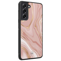 TMK Samsung Galaxy S21 FE backcover hoesje - Rose marble